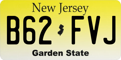NJ license plate B62FVJ