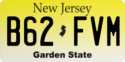 NJ license plate B62FVM