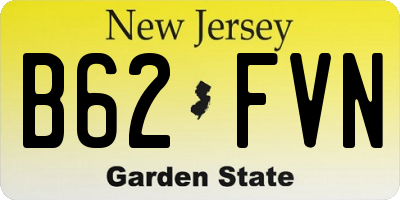 NJ license plate B62FVN