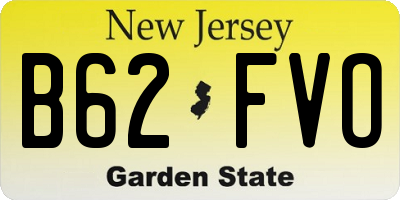 NJ license plate B62FVO