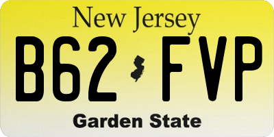 NJ license plate B62FVP
