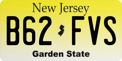 NJ license plate B62FVS