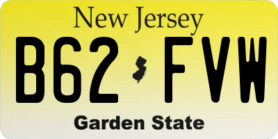 NJ license plate B62FVW