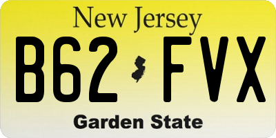 NJ license plate B62FVX