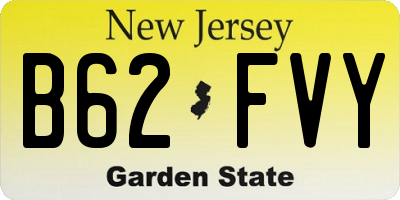 NJ license plate B62FVY