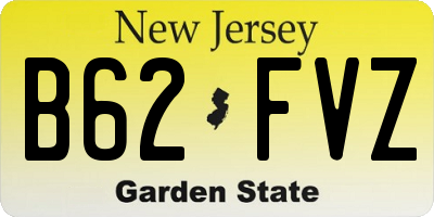 NJ license plate B62FVZ