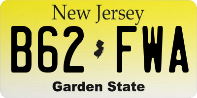 NJ license plate B62FWA