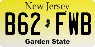 NJ license plate B62FWB
