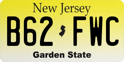 NJ license plate B62FWC