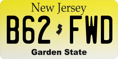 NJ license plate B62FWD