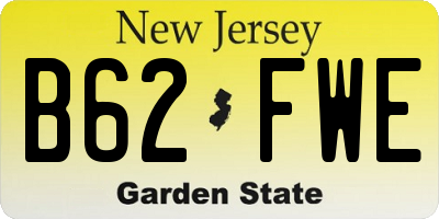 NJ license plate B62FWE