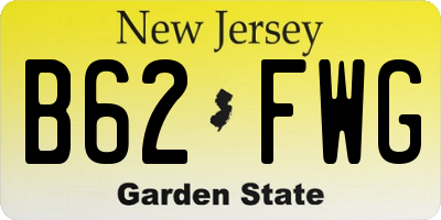 NJ license plate B62FWG