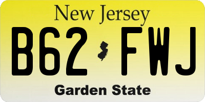 NJ license plate B62FWJ