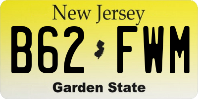 NJ license plate B62FWM