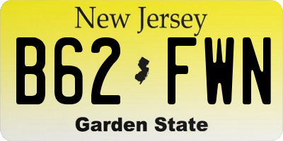 NJ license plate B62FWN