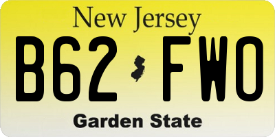 NJ license plate B62FWO