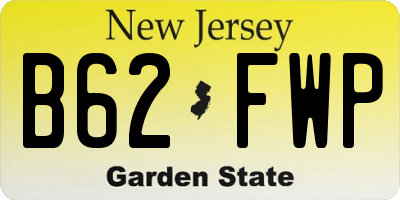 NJ license plate B62FWP