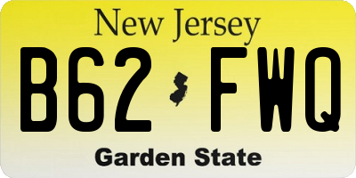 NJ license plate B62FWQ