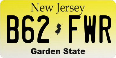 NJ license plate B62FWR
