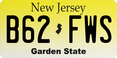 NJ license plate B62FWS