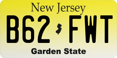 NJ license plate B62FWT