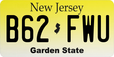 NJ license plate B62FWU