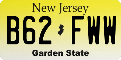 NJ license plate B62FWW