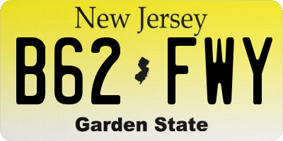 NJ license plate B62FWY