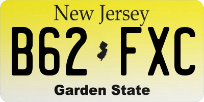 NJ license plate B62FXC