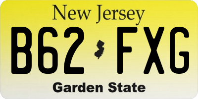 NJ license plate B62FXG