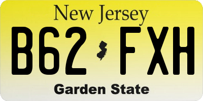 NJ license plate B62FXH