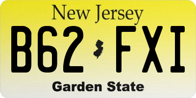 NJ license plate B62FXI