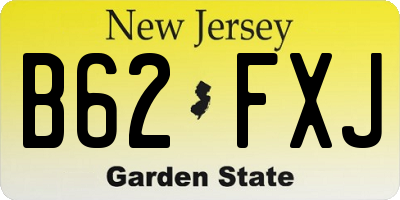 NJ license plate B62FXJ