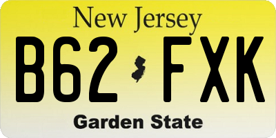 NJ license plate B62FXK