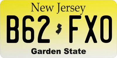 NJ license plate B62FXO