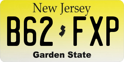 NJ license plate B62FXP