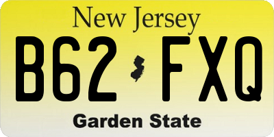NJ license plate B62FXQ
