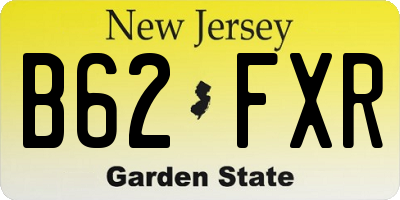 NJ license plate B62FXR