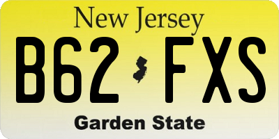 NJ license plate B62FXS