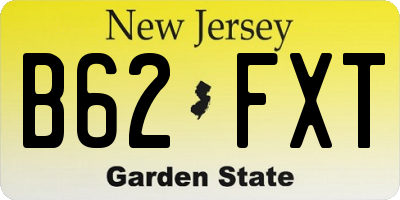 NJ license plate B62FXT