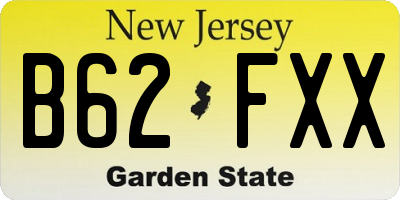 NJ license plate B62FXX