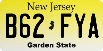 NJ license plate B62FYA