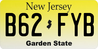 NJ license plate B62FYB