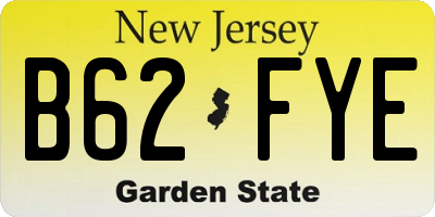NJ license plate B62FYE