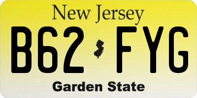 NJ license plate B62FYG