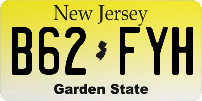 NJ license plate B62FYH