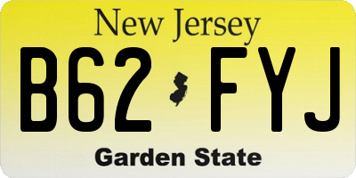 NJ license plate B62FYJ