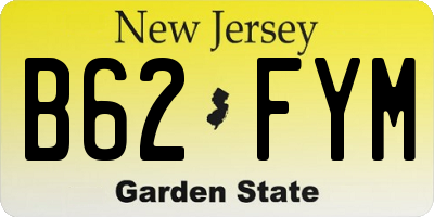 NJ license plate B62FYM