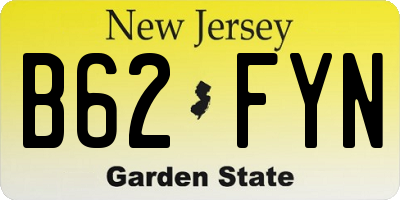 NJ license plate B62FYN