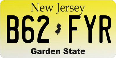 NJ license plate B62FYR